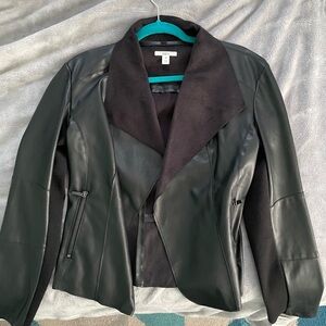 Bar III Black Leather Jacket